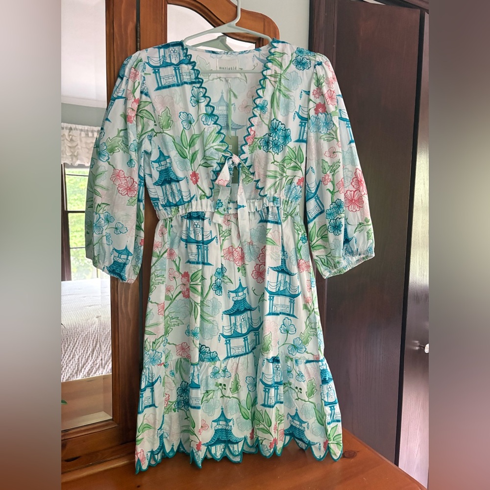 Marigold Floral Print Dress